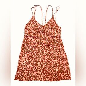 Kendall & Kylie Red Leopard Print Mini Dress Cutout Back Size M